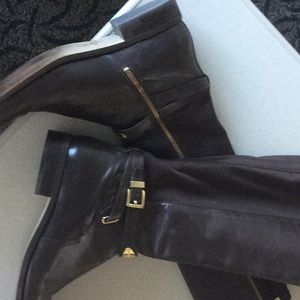 Michael Kors brown boots, leather/fabric